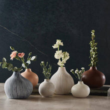 White Striped Droplet Vase