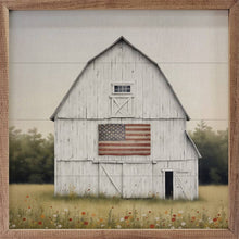 White Summer Flag Barn