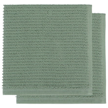 Ripple Elm Green Turkish Cotton Dishcloths Set of 2