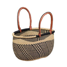African Bolga/ Navy/Nat Double Weave Oval