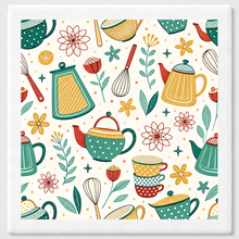 Swedish Dishcloth, Happy Kitchen Prints