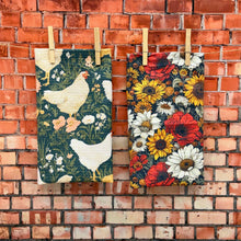 Fall Flower Harvest Farmhouse Kitchen Tea Towel