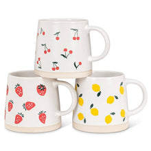 Wide Base Mug with Strawberries-14oz