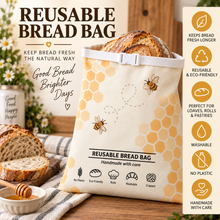 Honeycomb & Honeybees Reusable Bread Bag.