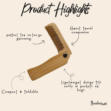 Bamboo Foldable Hair Comb