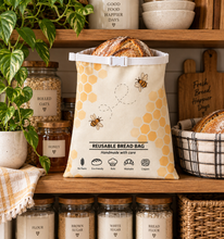 Honeycomb & Honeybees Reusable Bread Bag.