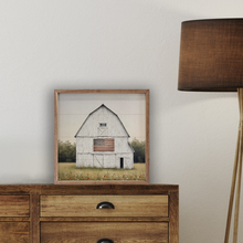 White Summer Flag Barn