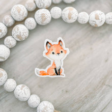 Cute Little Fox Watercolor Clear Vinyl, Sticker, 2.5 in.