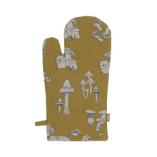 Quilted Oven Glove ,Mushroom/Yellow