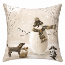 Snowman Friends Throw Pillow