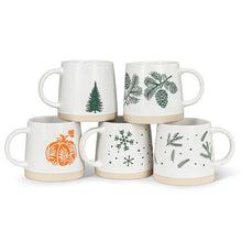 Wide Base Mug ,Pinecones-14oz