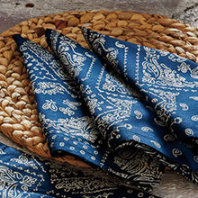 Bandana Napkin Set of 4 Blue Cotton