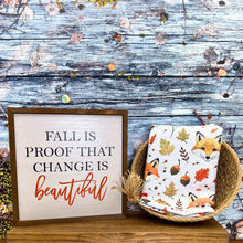 Autumn Fox Tea Towel + Hanging Loop