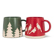 Wide Base Mug with Pine Trees