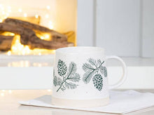 Wide Base Mug ,Pinecones-14oz