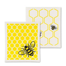 Bee & Honeycomb Dishcloths-6.5x8"L