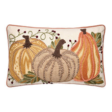 Harvest Pumpkin Trio Embroidered Pillow