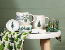 Wide Base Mug ,Pinecones-14oz