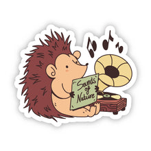Hedgehog Listening To Music Sticker