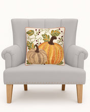 Harvest Pumpkin Duo Embroidered Pillow