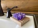 4" Alder Battlement Soap Dish/ Red Alder