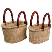 African Bolga Natural Small Oval Basket