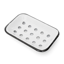 Farmhouse White Metal Soap Dish Tray