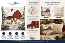 Red Barn Christmas Pillow