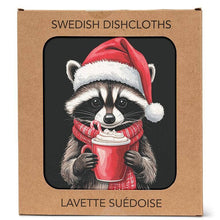 Winter Raccoon Dishcloth