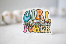 Girl Power, Flowers, Friendship, Vinyl Sticker, 3x3 in.