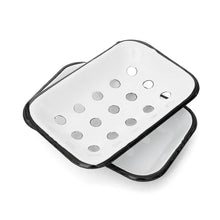 Farmhouse White Metal Soap Dish Tray