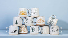 Wide Base Mug ,Pinecones-14oz