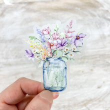 Purple Spring Mason Jar, Sticker, 3x3 inch