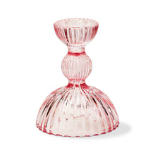 Pink Soda Lime Glass Taper Holder