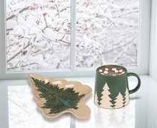 Wide Base Mug with Pine Trees