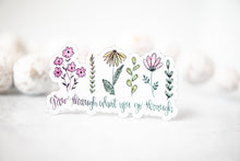 Grow Through What You Go Through, Floral 3"x3" Magnet