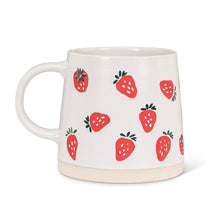 Wide Base Mug with Strawberries-14oz