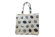 Shopping Tote Bag - Lemons Print Dark Blue