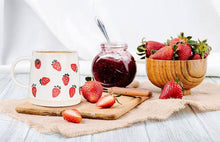 Wide Base Mug with Strawberries-14oz