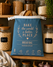 Bake The World A Better Place Bread Bag (Beeswax Lined)