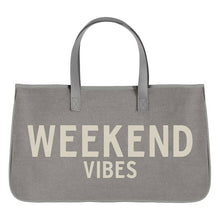 Grey Canvas Tote - Weekend Vibes