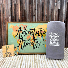 Lake Life w/ Paddles Wood Coaster
