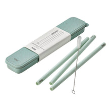 Reusable Silicone Straw Set, Aqua
