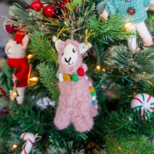 Felt Wool Llama Eco Ornament - Lalla the Pink Llama