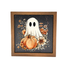 Halloween Ghost With Pumpkin Sign