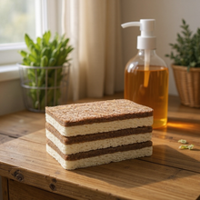 100% Plant-Based Kitchen Sponge | Coconut & Walnut Scrubber