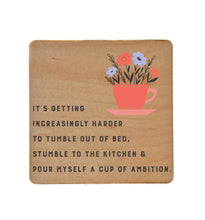 Tumble Out Of Bed Funny Wooden Coasters