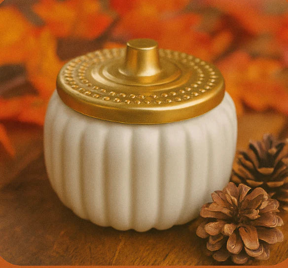 Harvest Ceramic Pumpkin Jar , 18 oz.
