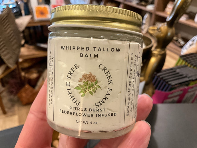 Elderflower Infused Whipped Tallow Cream, 4 oz.