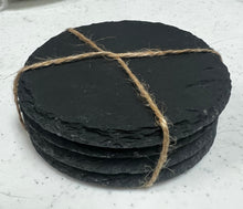 Black Slate Stone Coaster Set, 4"